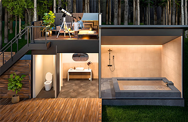 客室半露天風呂